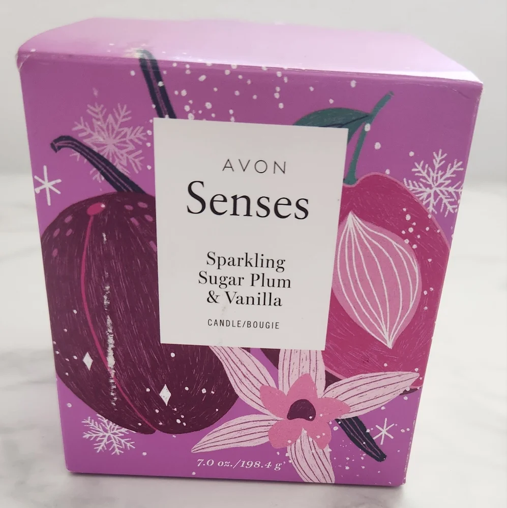Avon Senses Sparkling Sugar Plum & Vanilla Candle - Picture 2 of 7